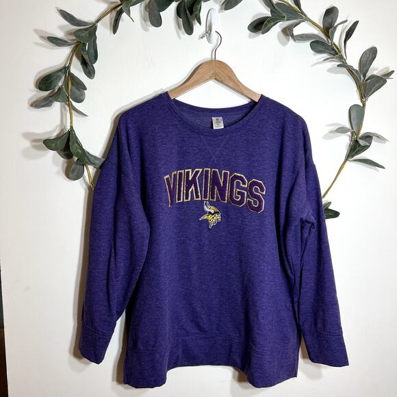 Vikings Purple Side Slit Sweatshirt - Picture 1 of 5